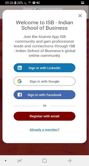 ISB Alumni App Screenshot 1