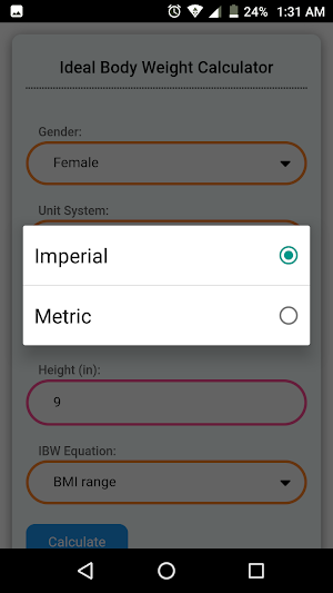 Ideal Body Weight Calculator Screenshot 2