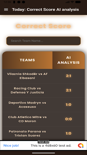 Correct Score Expert Analysis Screenshot 1