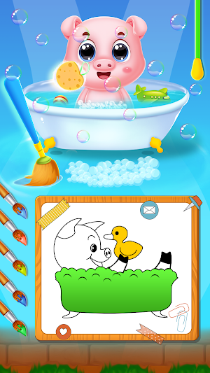 Baby pig mommy newborn Screenshot 0
