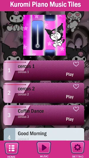Kuromi Piano tiles Music Screenshot 0