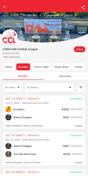 Collierville Cricket League Screenshot 3