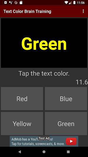 Text Color Brain training Screenshot 0