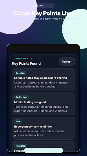 NIT Note: AI Meeting Notes Screenshot 1