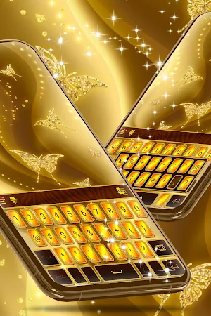 Free 2020 Gold Keyboard screenshot 3
