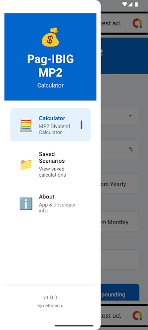 MP2 Savings Calculator Screenshot 1