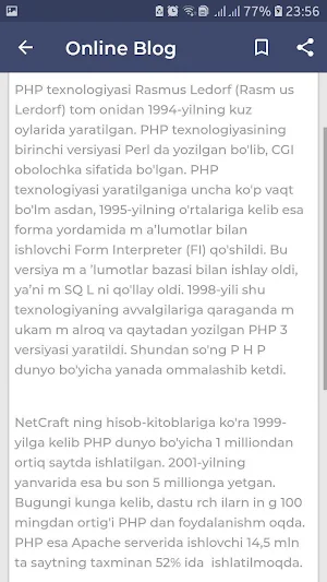 Online blog Screenshot 2