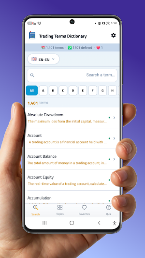 Trading Terms Dictionary Screenshot 0