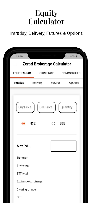 Zerod Brokerage Calculator Screenshot 2