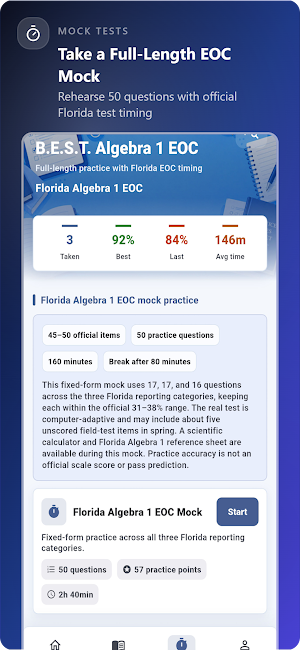 Florida Algebra 1 EOC Prep Screenshot 1