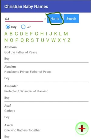 Christian Baby Names Screenshot 3