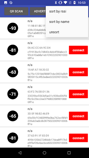 BLE(gatt, sacn, connet, write, advertiser, qr) Screenshot 2