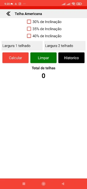 Calculadora de Telhado Screenshot 0
