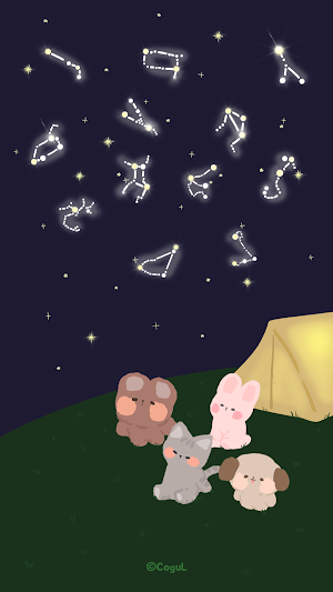 카카오톡 테마 - 보송보송친구들_별자리구경 Screenshot 0