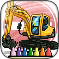 Excavator Drawing Glitter