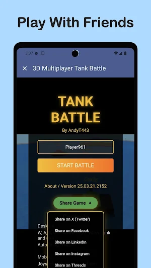 3D Multiplayer Tank Battle Screenshot 3