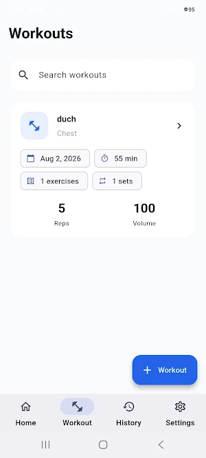 Workout Log Screenshot 0