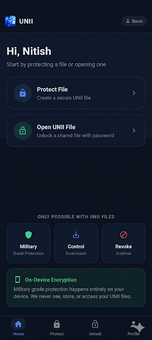 UNII: Protect, Share & Control Screenshot 3