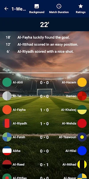 Saudi Football League Simulate Screenshot 2