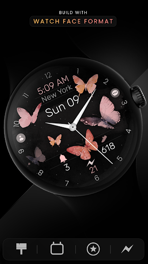 Butterfly Analog v2 Watch Face Screenshot 2