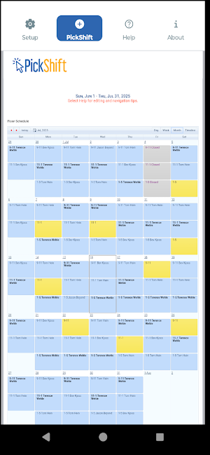 Floor Schedule Screenshot 3