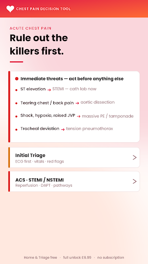 Chest Pain Decision Tool Screenshot 0