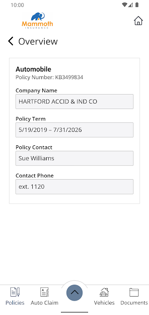 Mammoth Insurance Inc. Online Screenshot 3