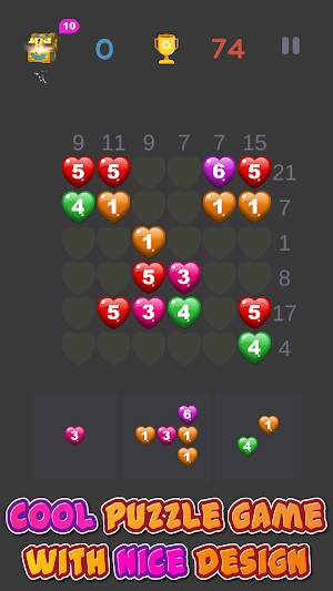 Ten in Heart: sum number block Screenshot 1