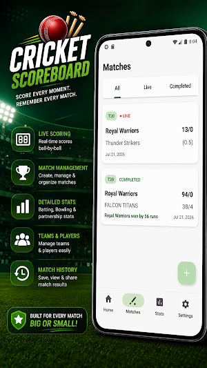 Cricket Scoreboard & Scorer Screenshot 3