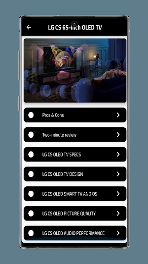 LG CS 65-inch OLED TV Guide Screenshot 1