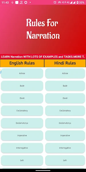 direct indirect speech app Screenshot 0