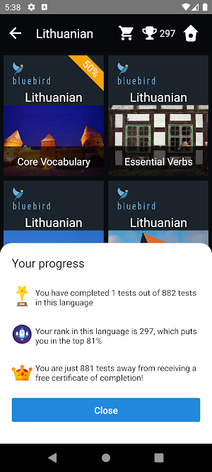 Lithuanian Language Tests Screenshot 2