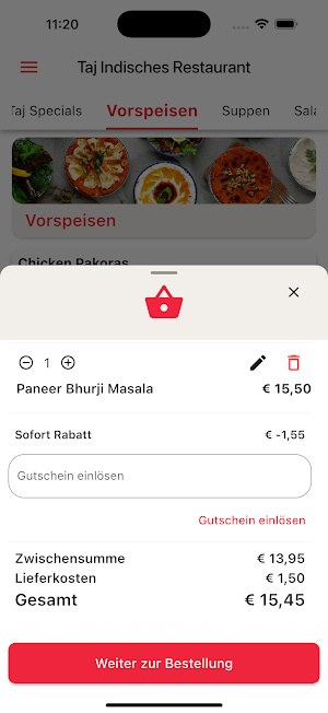 Taj Indisches Restaurant Screenshot 2