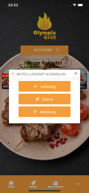 Olympia Grill Online Screenshot 1
