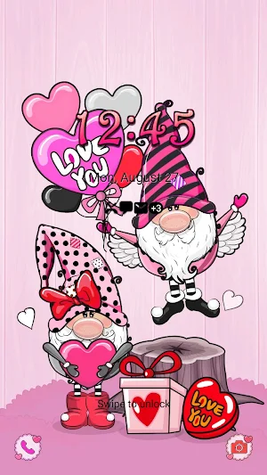 Lovely Heart Gnomes- Wallpaper Screenshot 1