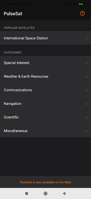 PulseSat Satellite Tracker Screenshot 2