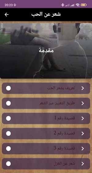 شعر عن الحب Screenshot 1