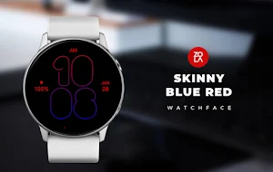 Skinny Blue Red Watch Face Screenshot 0