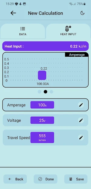 Welding Heat Input Calculator Screenshot 2
