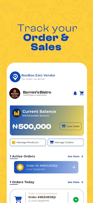 BooBooEats Sub-Vendor Screenshot 0