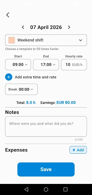 ShiftMate - Shift Work Tracker Screenshot 1