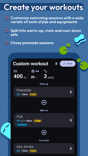 Swim workout tracking Screenshot 0