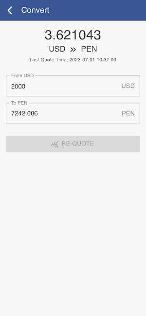 USD to PEN Screenshot 2