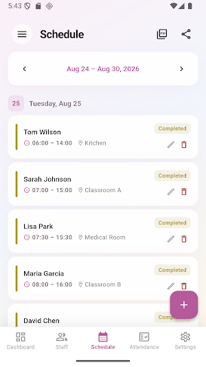 Childcare Team Planner Screenshot 2