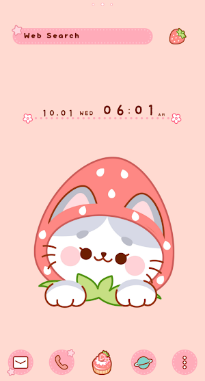 Strawberry Cats Theme +HOME Screenshot 2