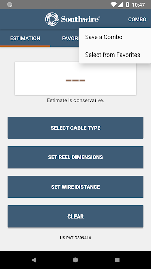 Southwire Partial Reel Calc Screenshot 3