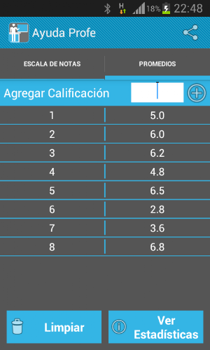 Ayuda Profe - Escala de Notas Screenshot 2