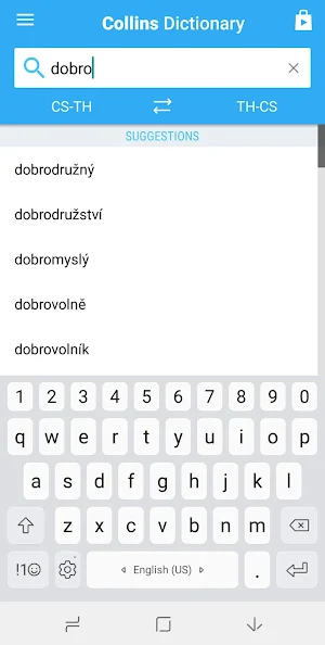 Collins Thai<>Czech Dictionary Screenshot 0