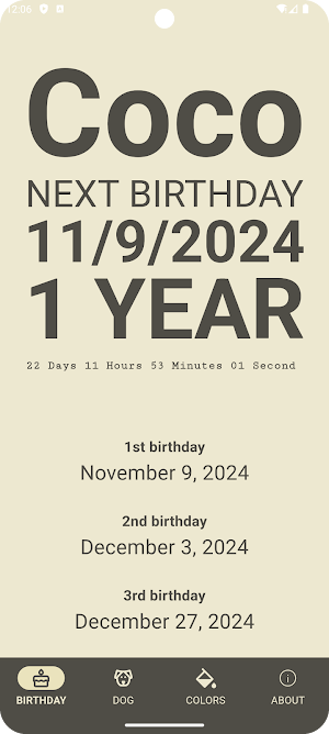 Dog Birthdays - Age Calculator Screenshot 1