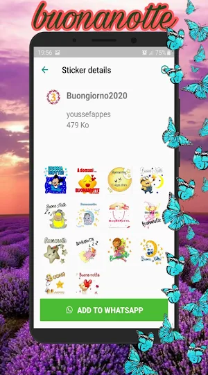 Stickers Buongiorno e Buonanotte - WAStickerApps Screenshot 0
